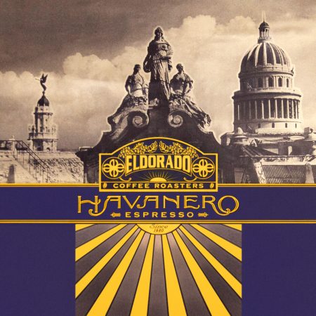 Eldorado Coffee Roasters presents its Havanero Espresso blend against a backdrop of vintage Cuban architecture.