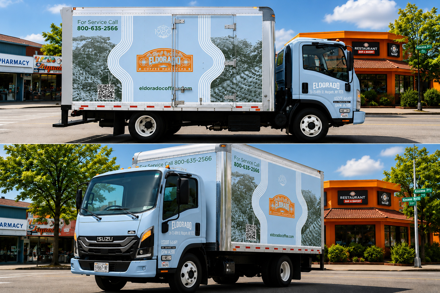 Eldorado Coffee distribution delivery truck in New York City