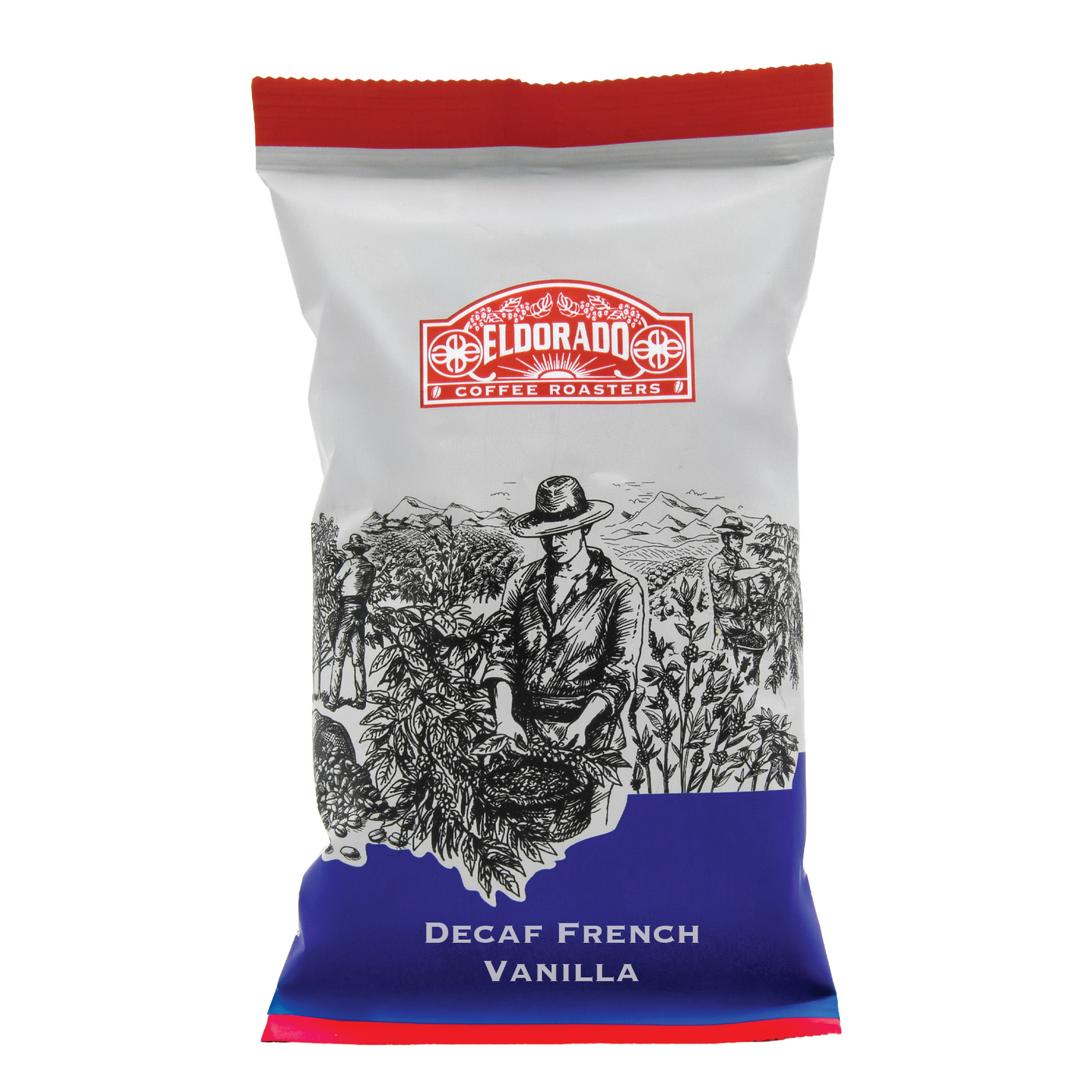 Decaf French Vanilla Blend - Drip Grind Pre-Measured Coffee Fractional Pack 2.5oz 24ct from Eldorado Coffee Roasters