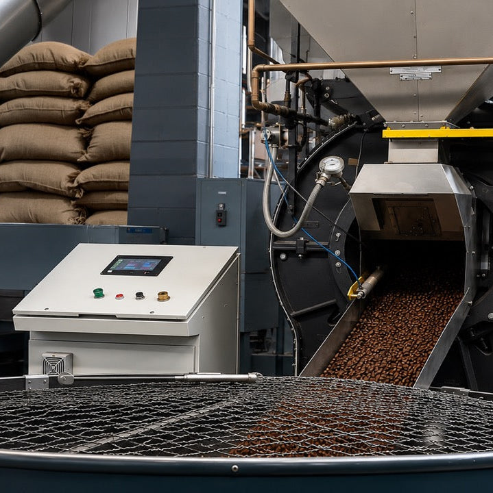 Cafe Eldorado espresso brick on fresh roasted coffee beans