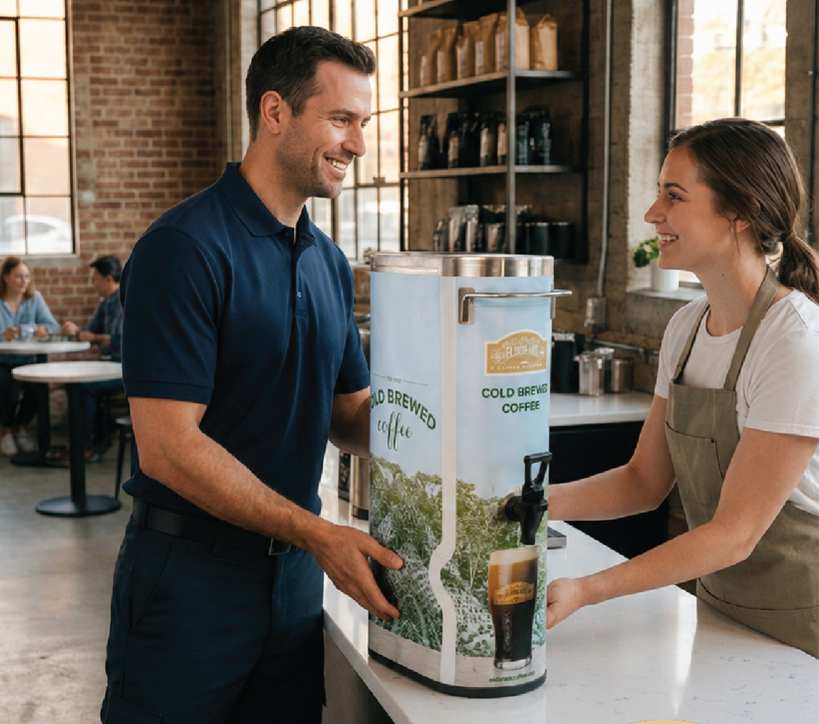 Cold brew coffee delivery from Eldorado Coffee Roasters for offices, cafés, restaurants, hotels, and businesses in New York City