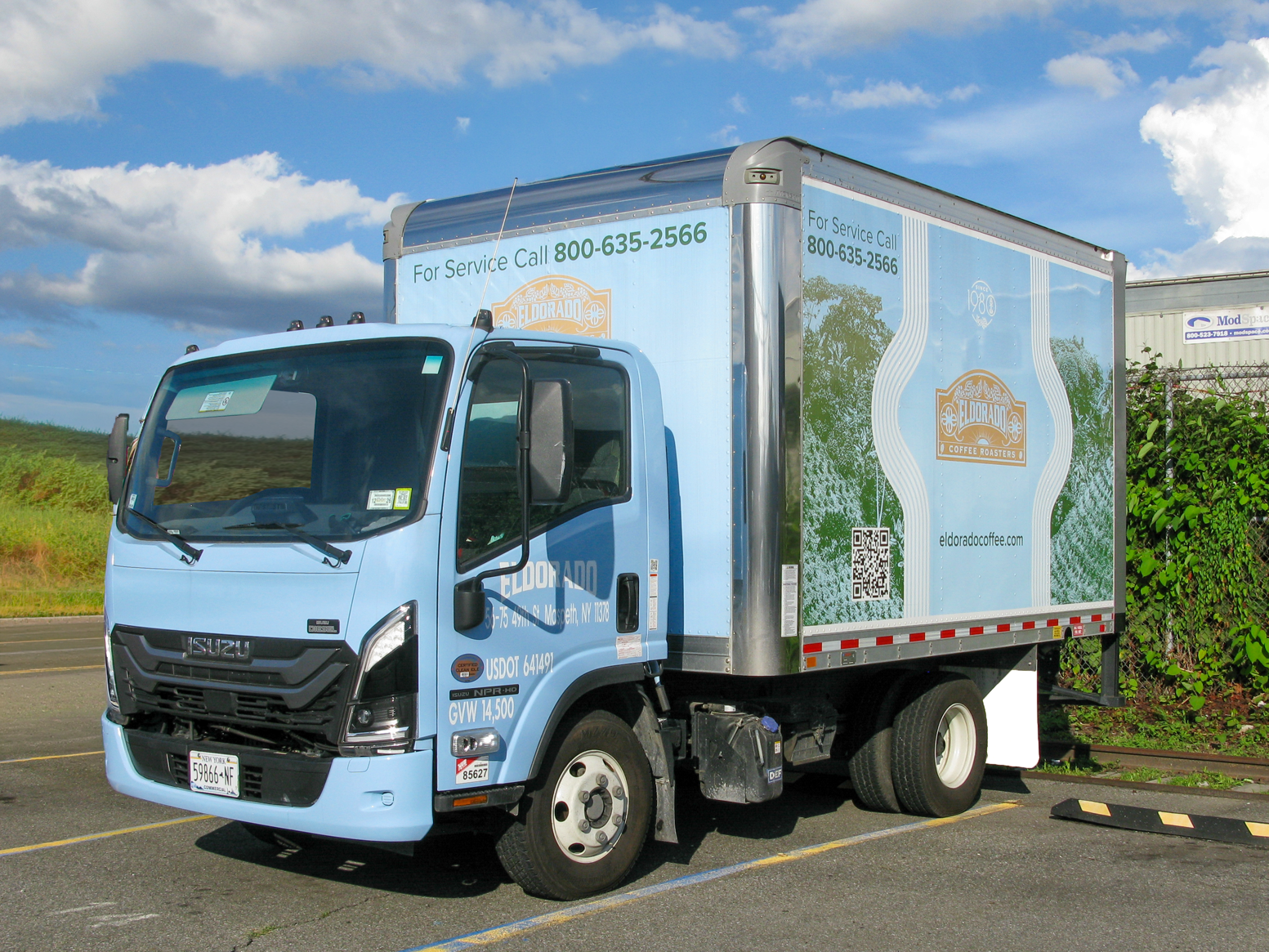 Eldorado Coffee distribution delivery truck in New York City
