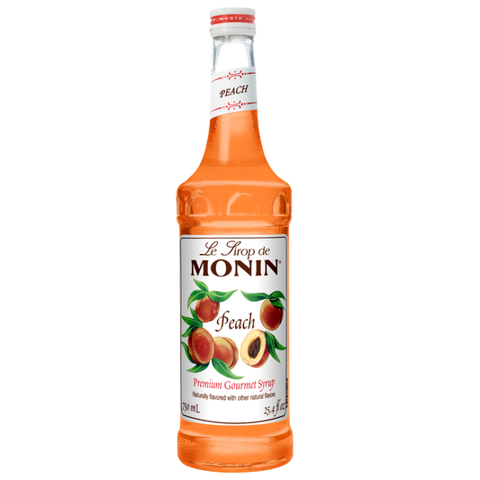 Monin Peach Syrup – 750 mL glass bottle