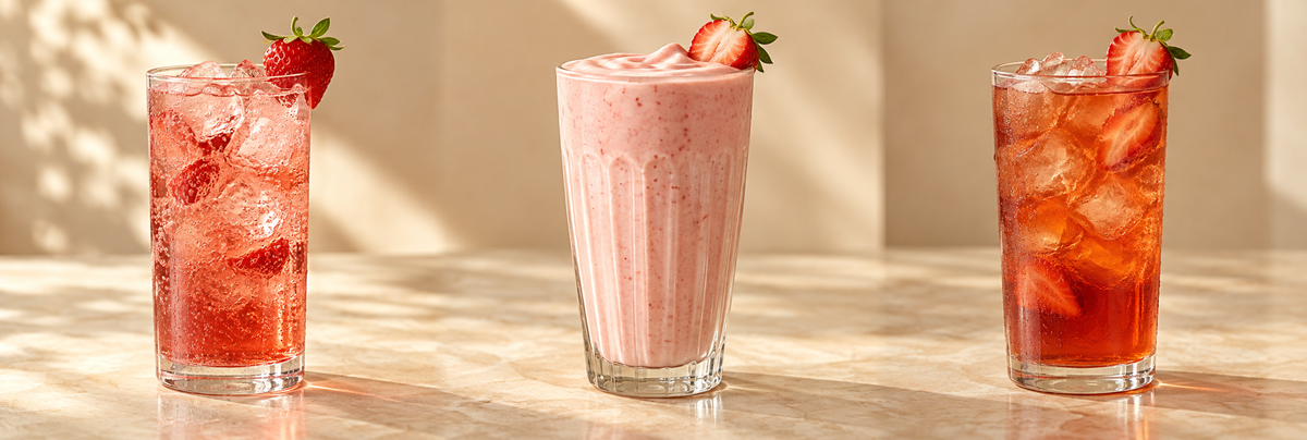 Strawberry sparkling soda