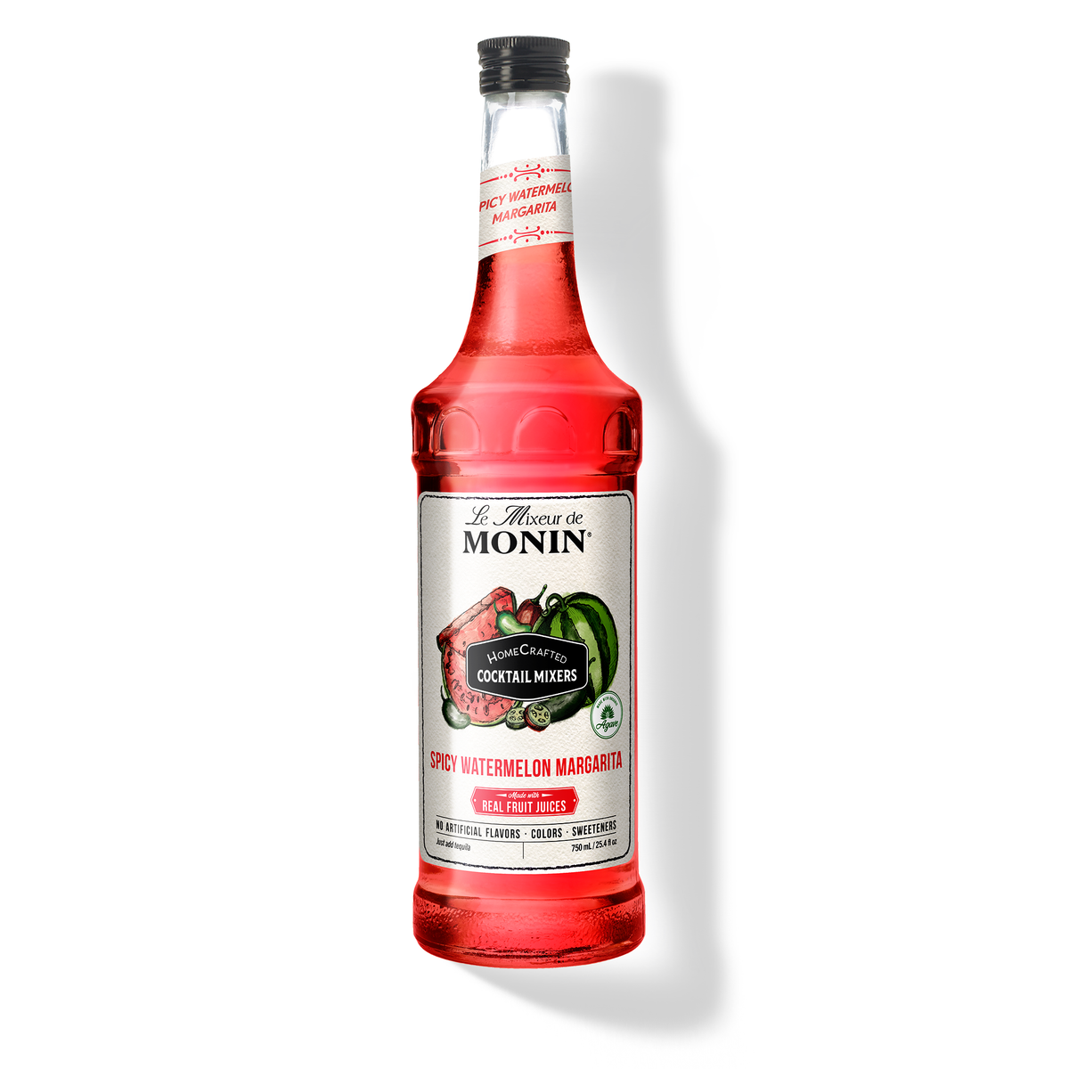 Monin HomeCrafted Spicy Watermelon Margarita Cocktail Mixer – 750 mL glass bottle
