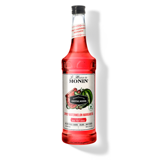 Monin HomeCrafted Spicy Watermelon Margarita Cocktail Mixer – 750 mL glass bottle