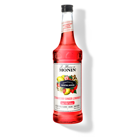 Monin HomeCrafted Strawberry Ginger Lemonade Cocktail Mixer – 750 mL glass bottle