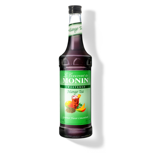 Monin Mango Tea Concentrate – 750 mL bottle on white background