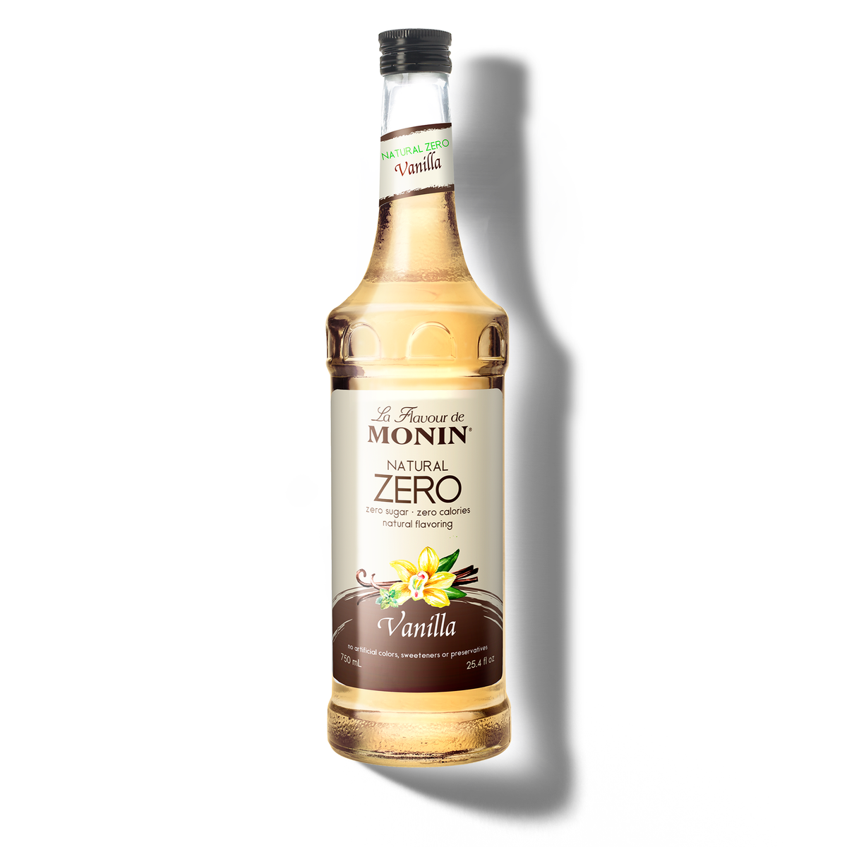 Monin Natural Zero Vanilla – 750 mL glass bottle