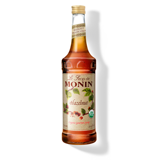 Monin Organic Hazelnut Syrup – 750 mL glass bottle