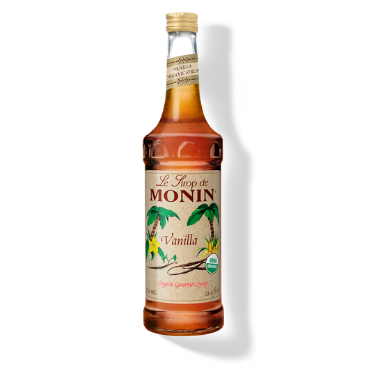 Monin Organic Vanilla Syrup – 750 mL glass bottle