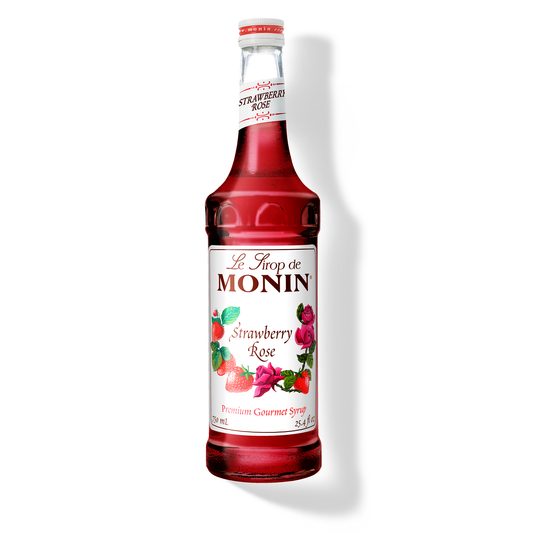 Monin Strawberry Rose Syrup – 750 mL glass bottle