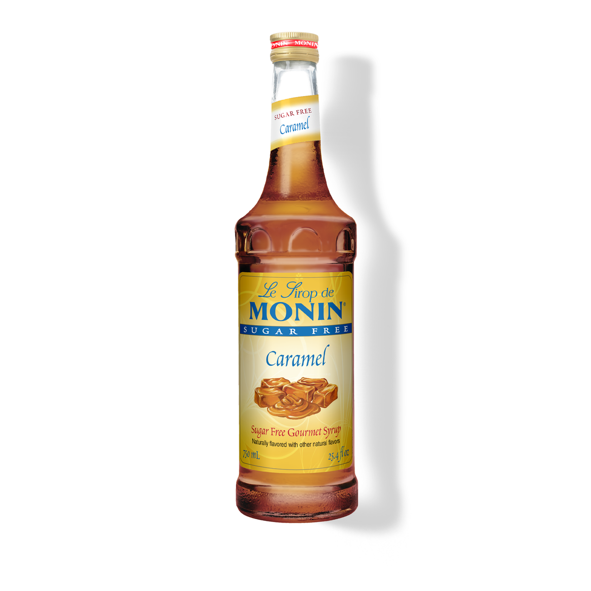 Monin Sugar Free Caramel Syrup – 750 mL glass bottle