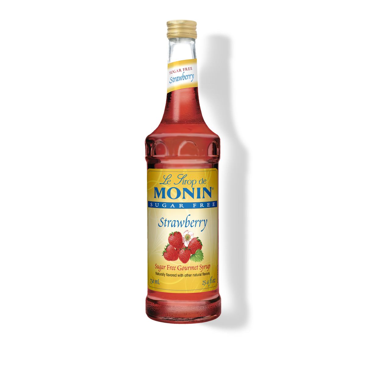 Monin Sugar Free Strawberry Syrup – 750 mL glass bottle