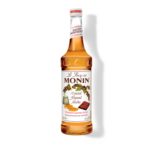 Monin Toasted Almond Mocha Syrup – 750 mL glass bottle