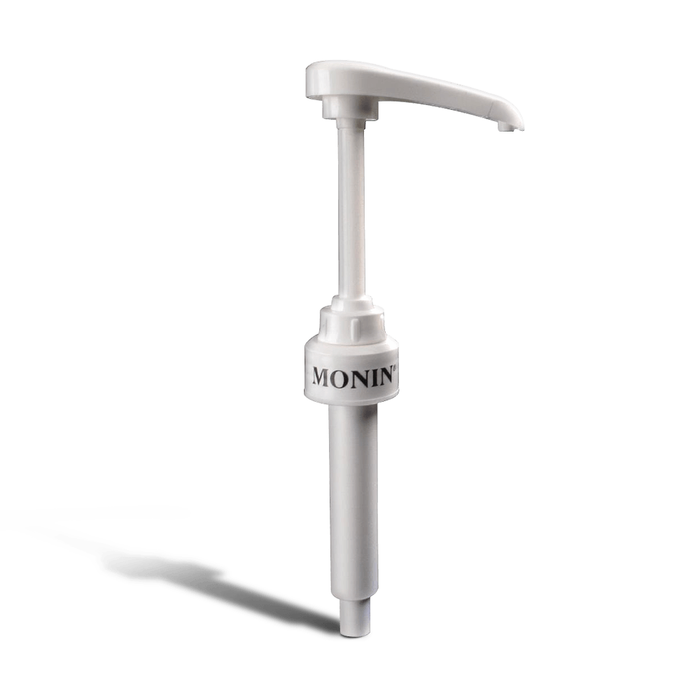 Monin 750 mL Glass Bottle Pump – White