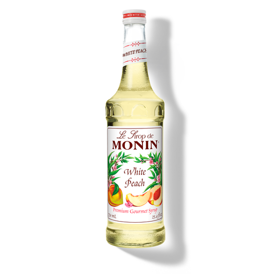 Monin White Peach Syrup – 750 mL glass bottle