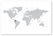 World map highlighting Colombia in dark gray. 
